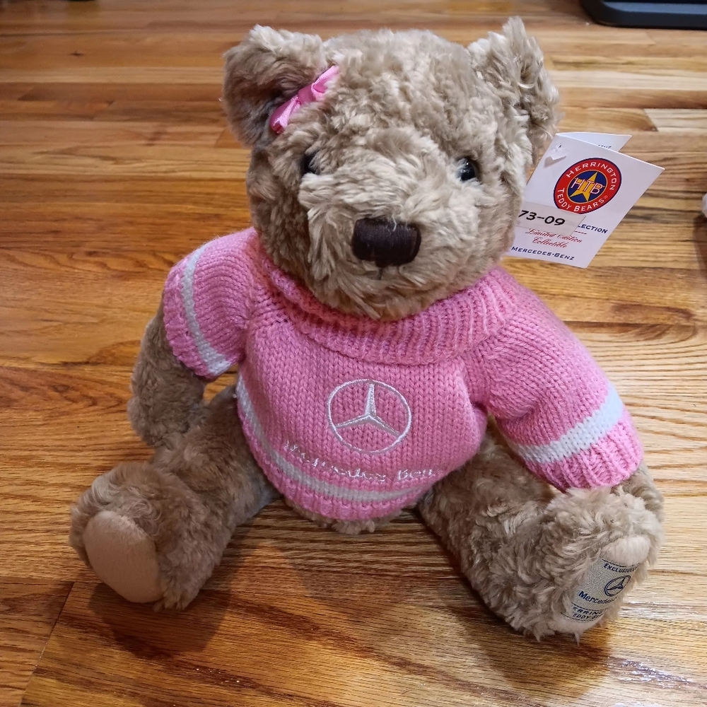 Exclusive Mercedes Benz Teddy Bear Pink Sweater -‎ WITH TAGS! VINTAGE - Rare!